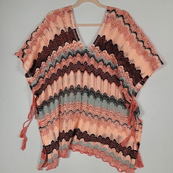 Davi & Dani Under Cover Swim Cover-up Crochet Boho Women’s Pink Combo Sz 2XL NWT - Picture 6 of 8